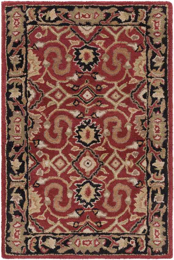 Hardisty Traditional Burgundy Area Rug