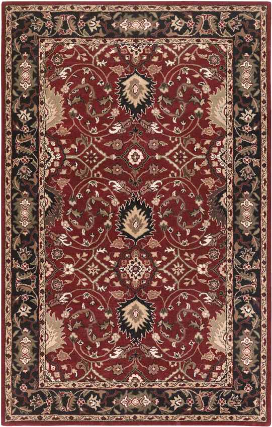 Hardisty Traditional Burgundy Area Rug