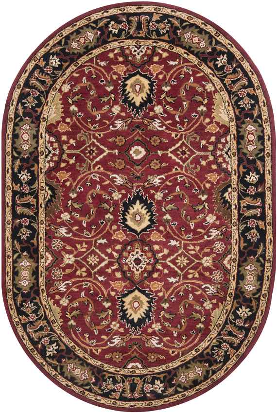 Hardisty Traditional Burgundy Area Rug