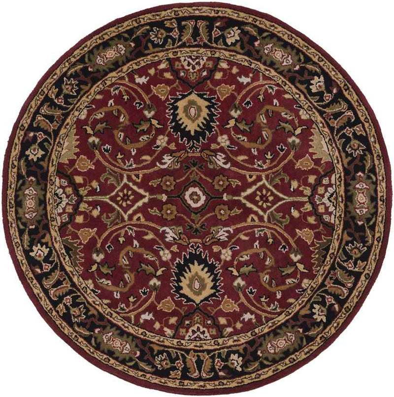 Hardisty Traditional Burgundy Area Rug