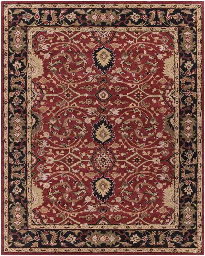 Hardisty Traditional Burgundy Area Rug