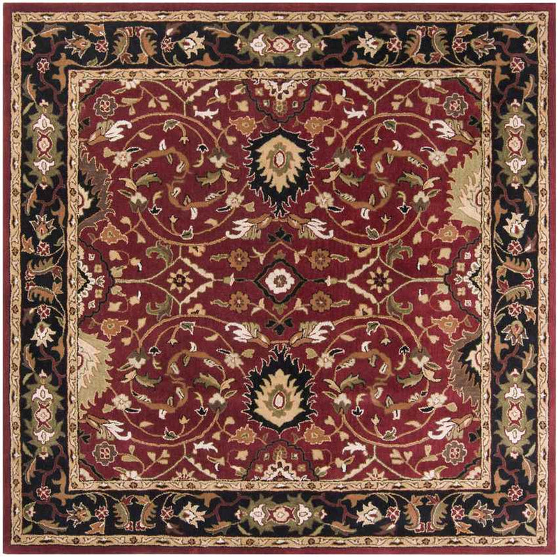 Hardisty Traditional Burgundy Area Rug