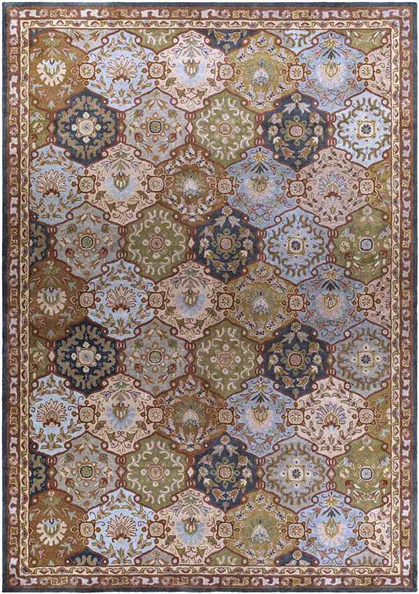 Hinton Traditional Dark Green Area Rug