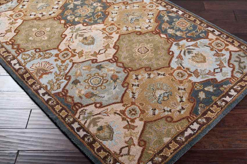 Hinton Traditional Dark Green Area Rug