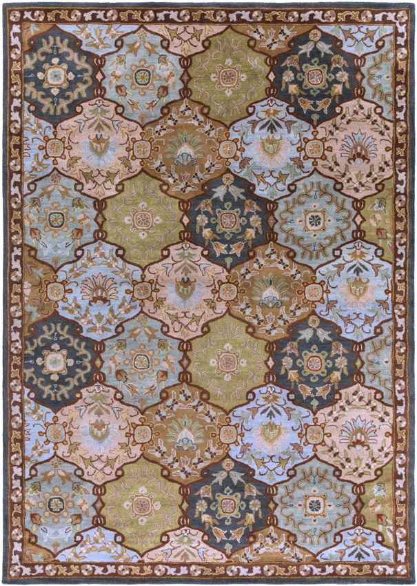 Hinton Traditional Dark Green Area Rug