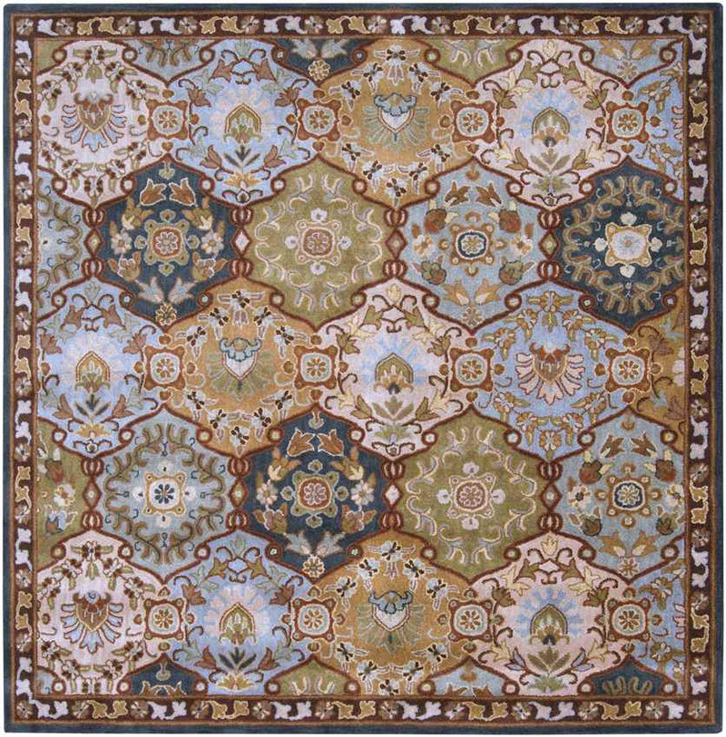 Hinton Traditional Dark Green Area Rug