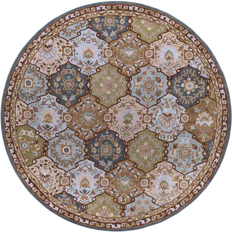 Hinton Traditional Dark Green Area Rug