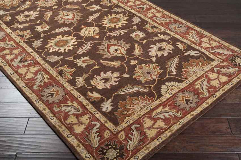 Irricana Traditional Dark Brown Area Rug