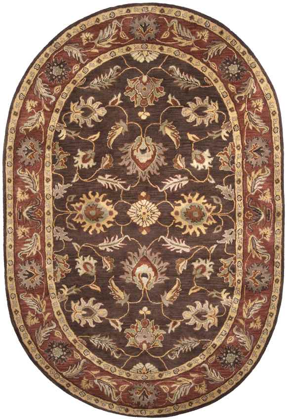 Irricana Traditional Dark Brown Area Rug