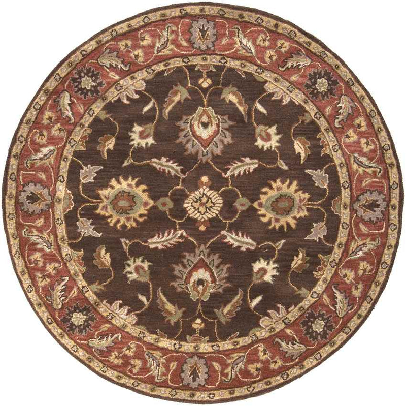 Irricana Traditional Dark Brown Area Rug