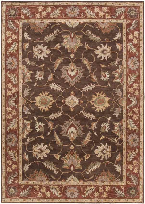 Irricana Traditional Dark Brown Area Rug