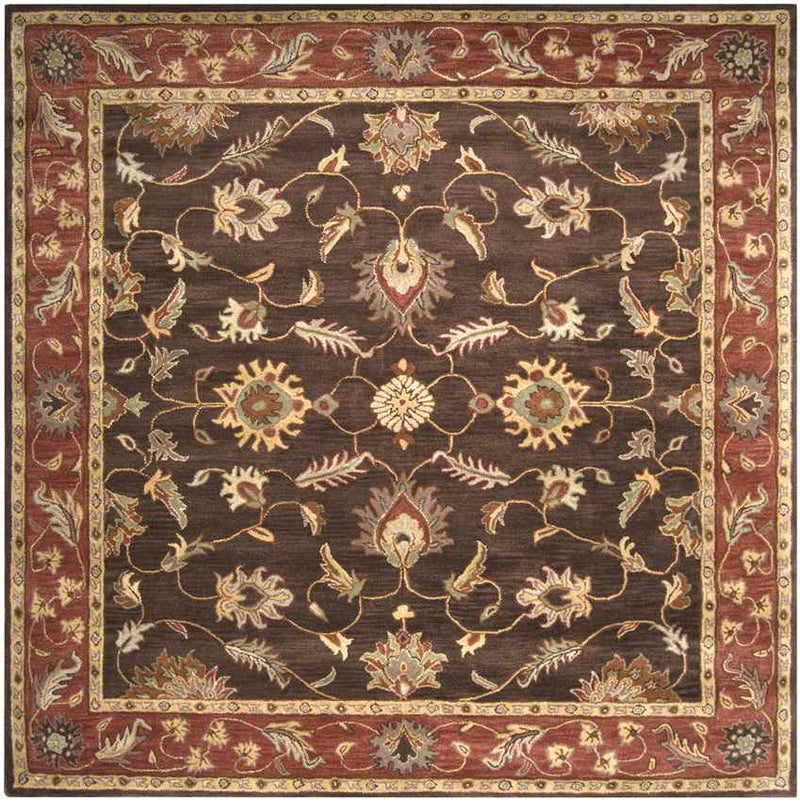 Irricana Traditional Dark Brown Area Rug