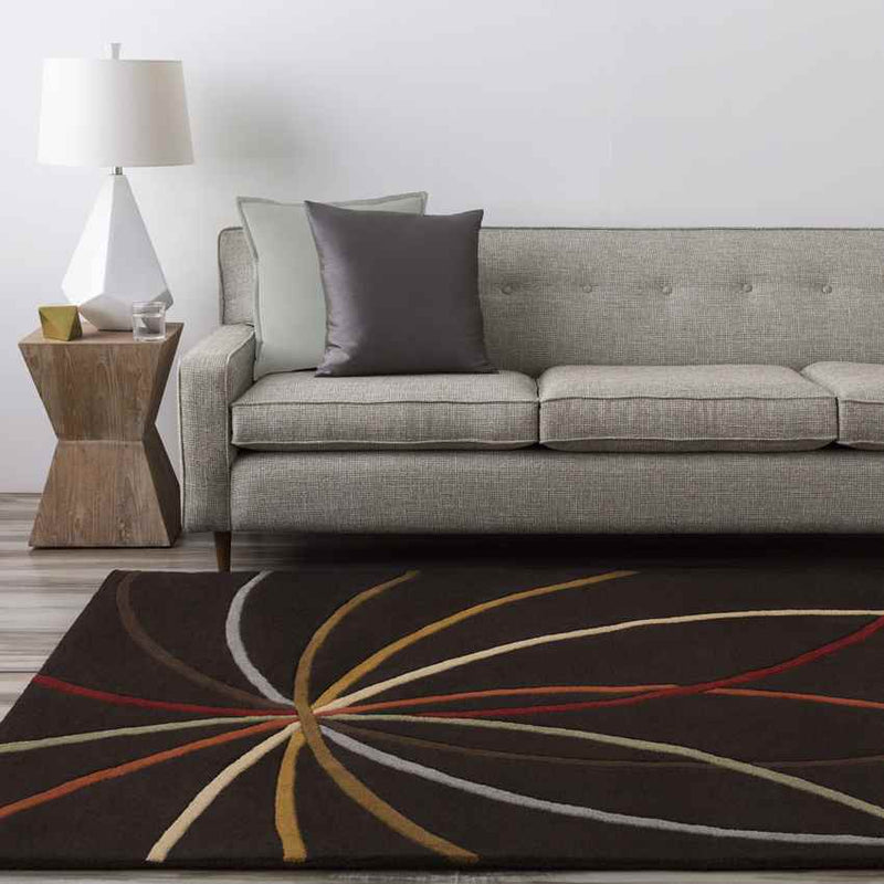 Falher Modern Dark Brown Area Rug