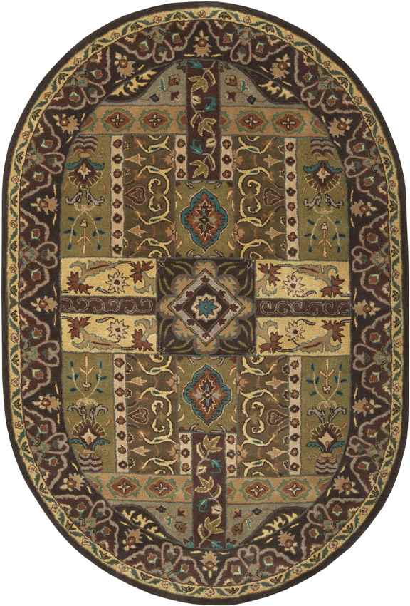 Legal Traditional Olive Area Rug