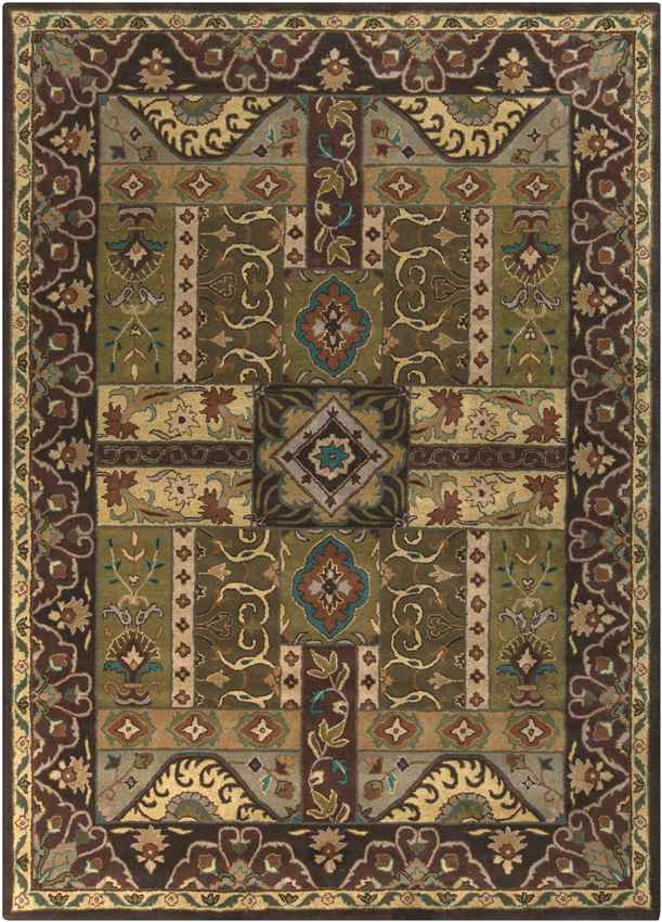 Legal Traditional Olive Area Rug