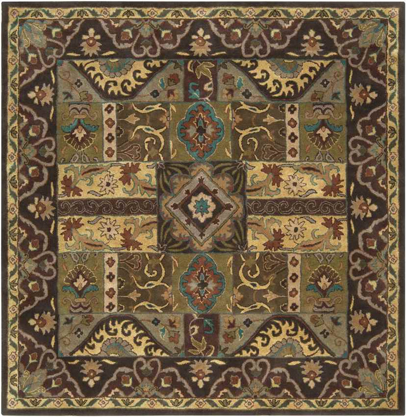 Legal Traditional Olive Area Rug