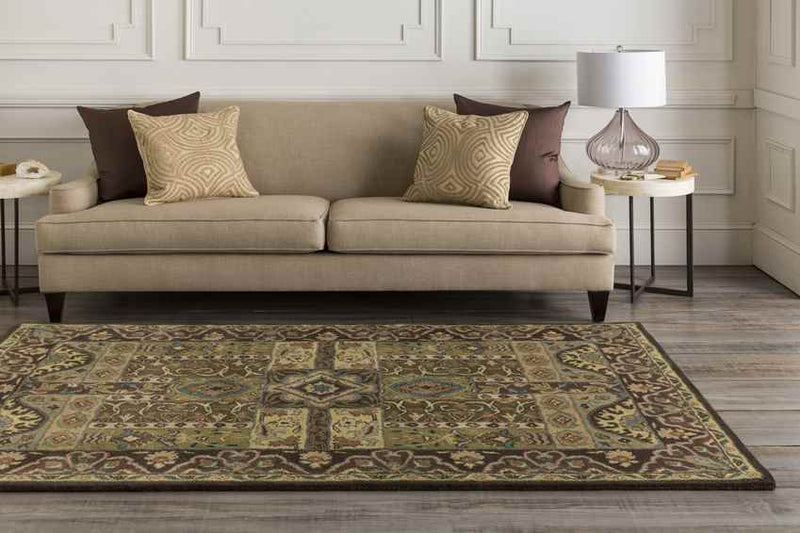 Legal Traditional Olive Area Rug