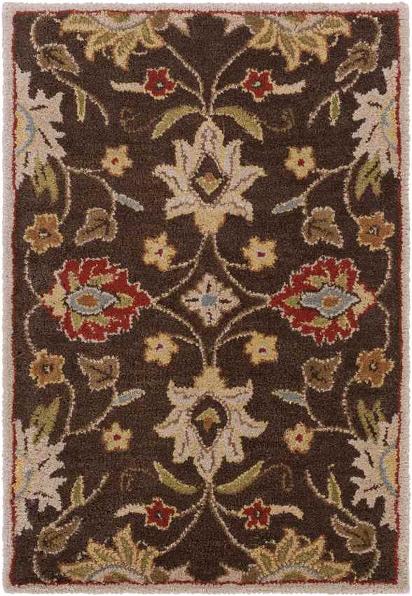 Eckville Traditional Dark Brown Area Rug