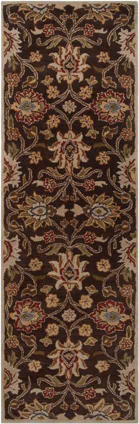 Eckville Traditional Dark Brown Area Rug