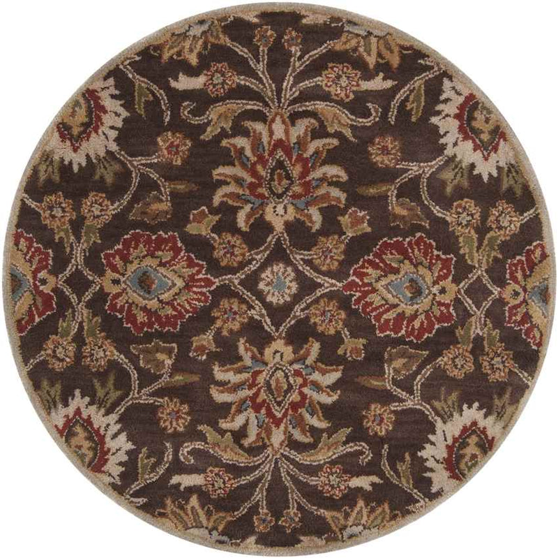 Eckville Traditional Dark Brown Area Rug