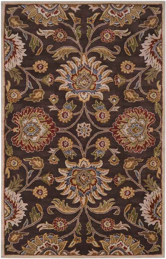 Eckville Traditional Dark Brown Area Rug