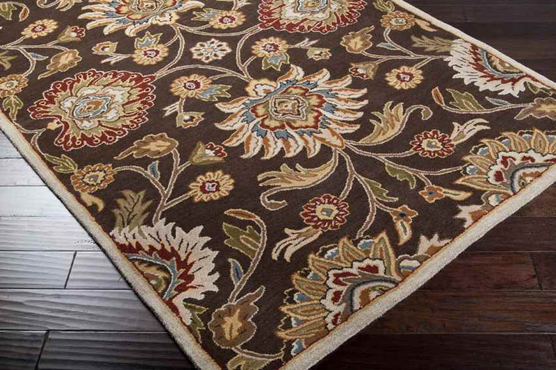 Eckville Traditional Dark Brown Area Rug