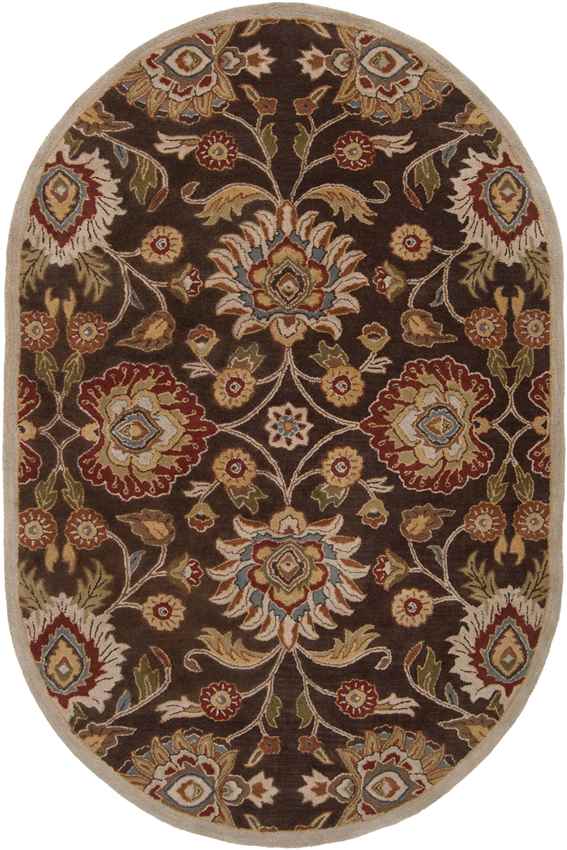 Eckville Traditional Dark Brown Area Rug