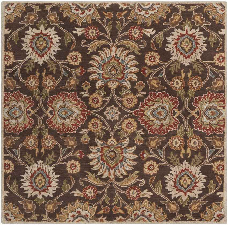 Eckville Traditional Dark Brown Area Rug