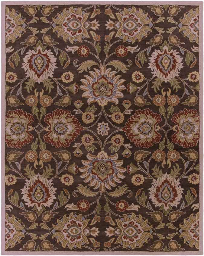 Eckville Traditional Dark Brown Area Rug