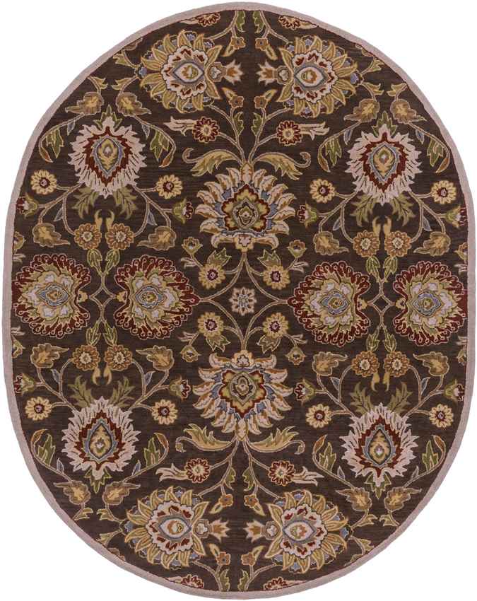 Eckville Traditional Dark Brown Area Rug