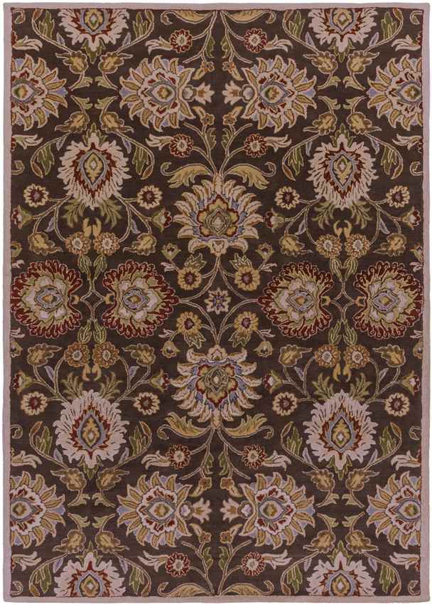 Eckville Traditional Dark Brown Area Rug