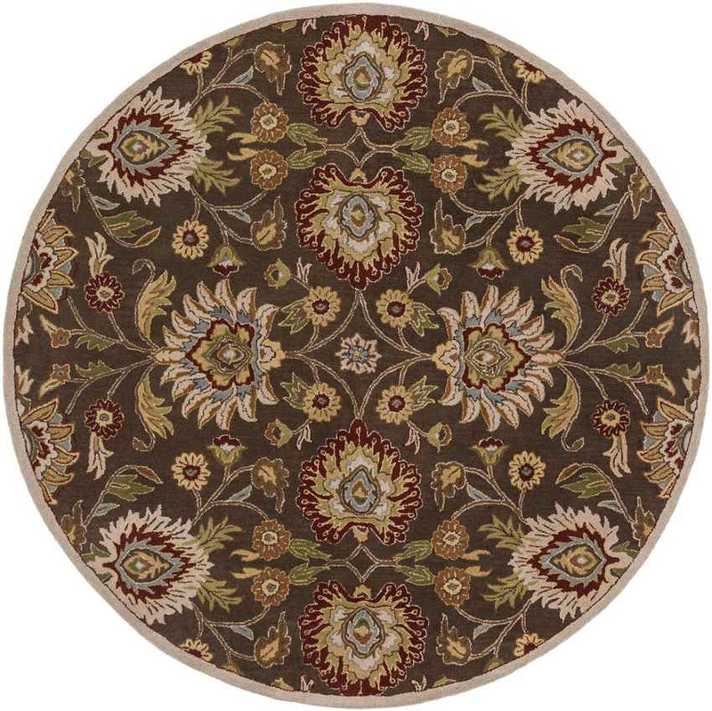 Eckville Traditional Dark Brown Area Rug