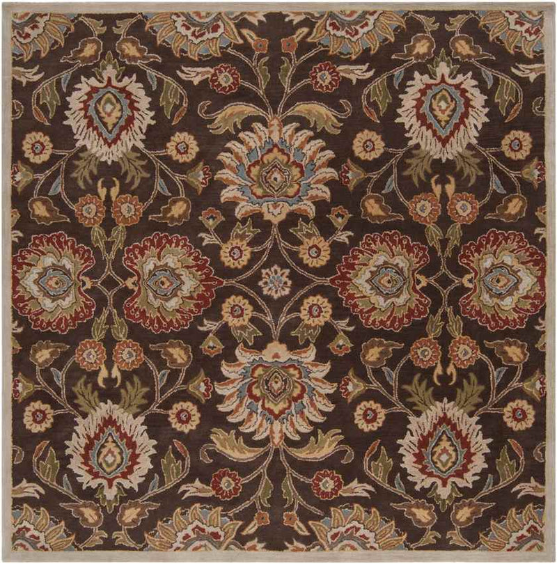 Eckville Traditional Dark Brown Area Rug