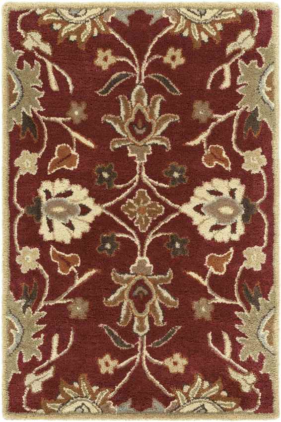 Eckville Traditional Burgundy Area Rug