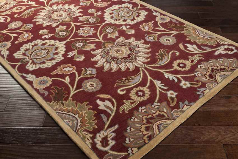 Eckville Traditional Burgundy Area Rug