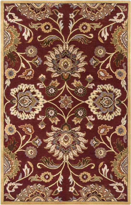 Eckville Traditional Burgundy Area Rug