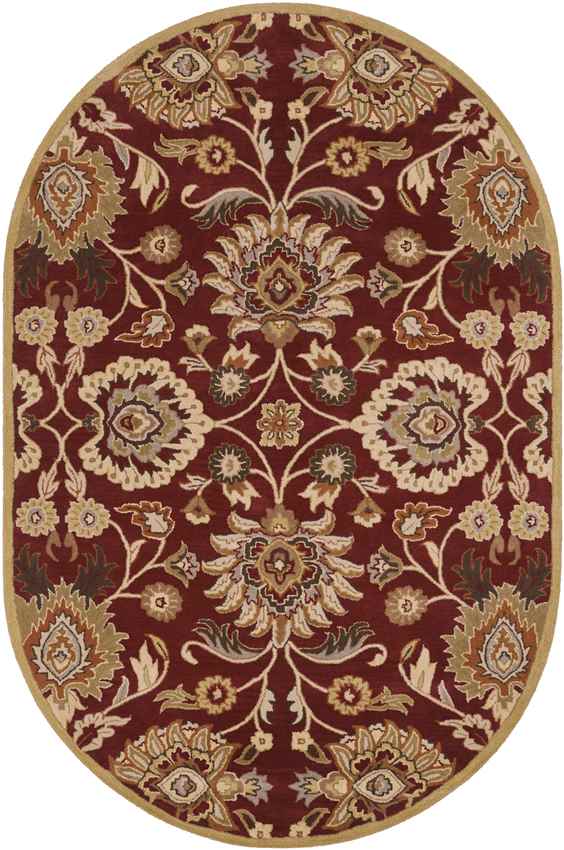 Eckville Traditional Burgundy Area Rug