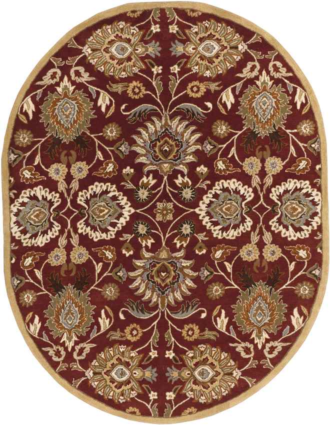 Eckville Traditional Burgundy Area Rug