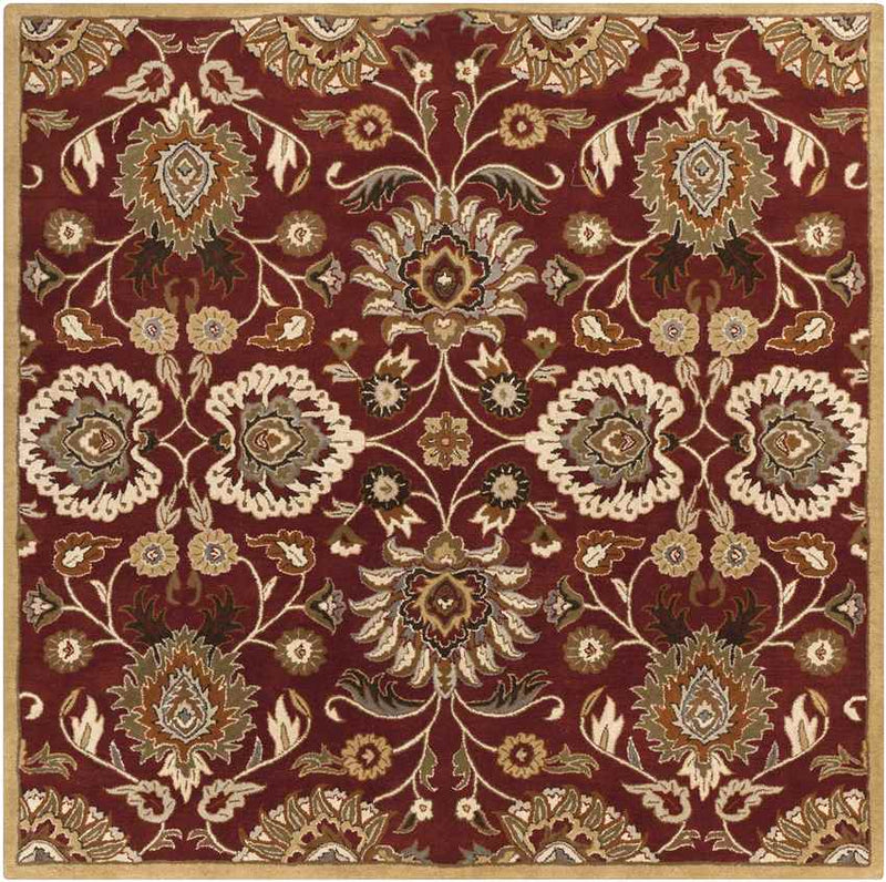 Eckville Traditional Burgundy Area Rug