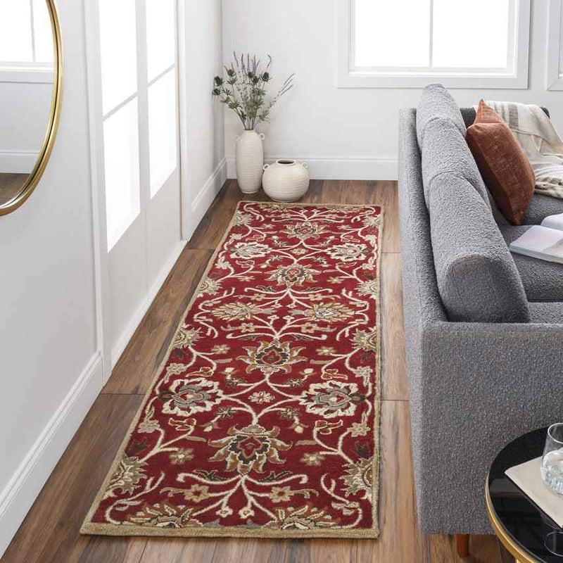 Eckville Traditional Burgundy Area Rug