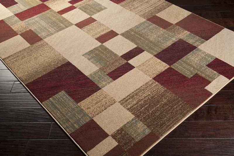 Redcliff Modern Dark Red Area Rug