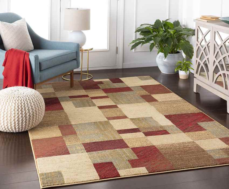 Redcliff Modern Dark Red Area Rug