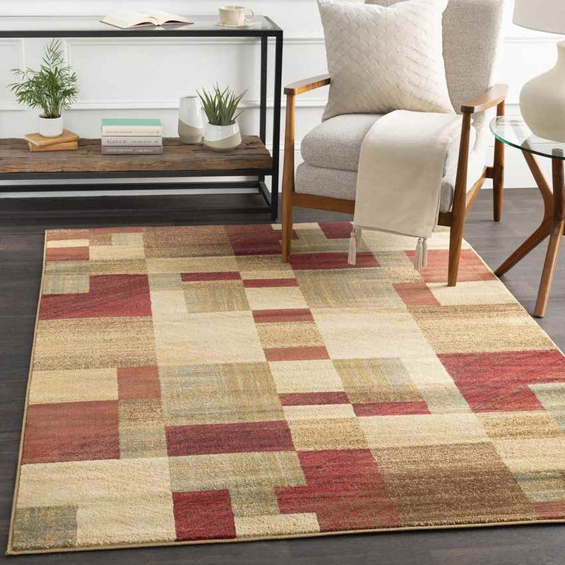 Redcliff Modern Dark Red Area Rug