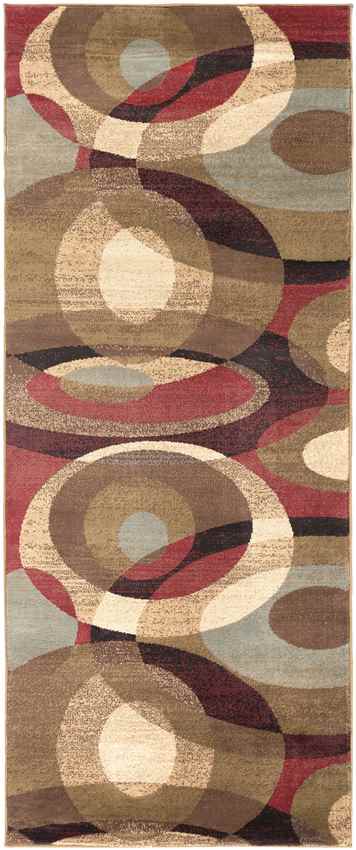 Redwater Modern Dark Red Area Rug