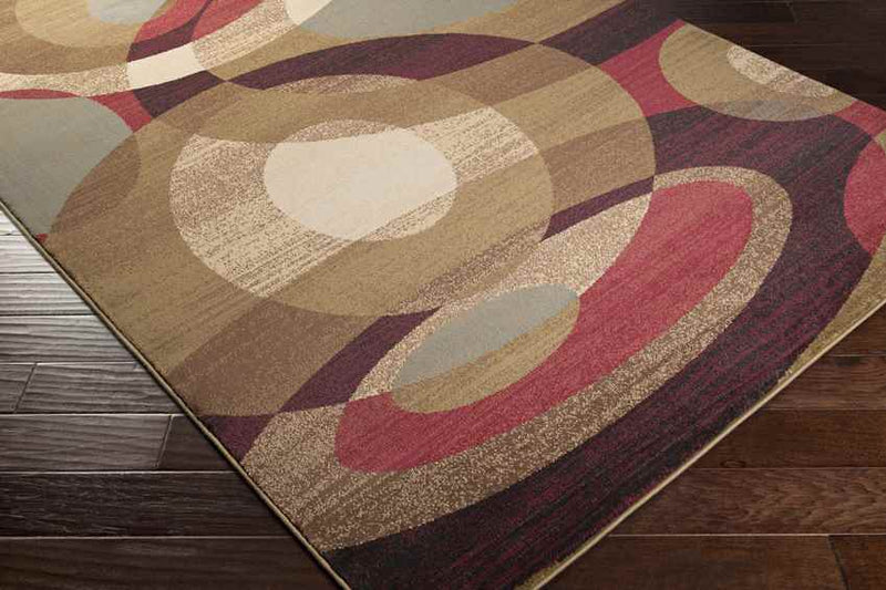 Redwater Modern Dark Red Area Rug