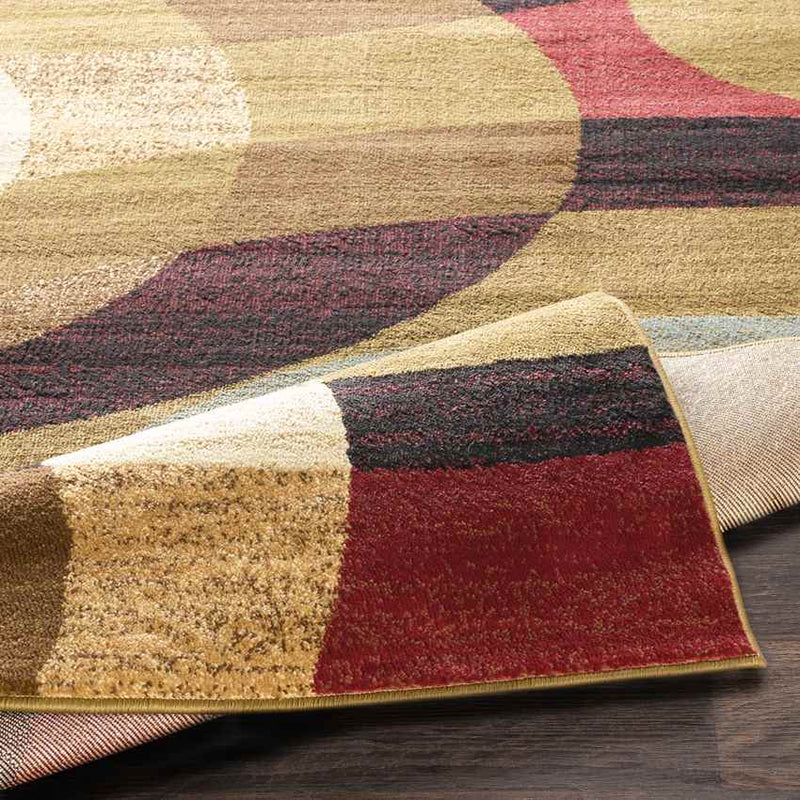 Redwater Modern Dark Red Area Rug