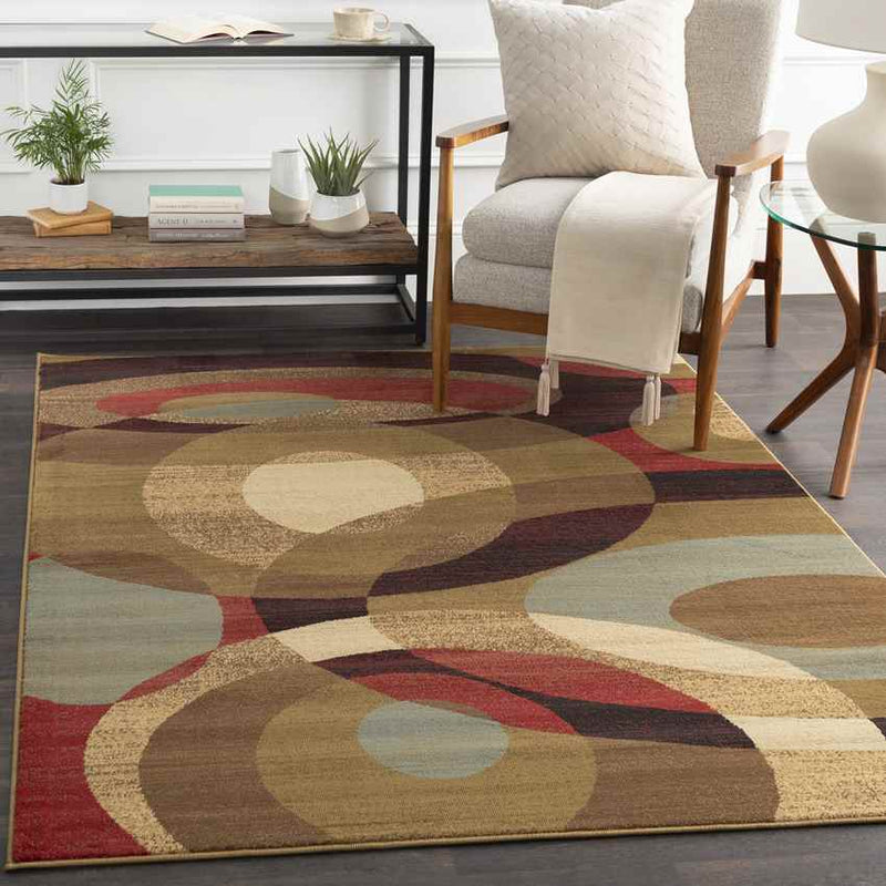 Redwater Modern Dark Red Area Rug