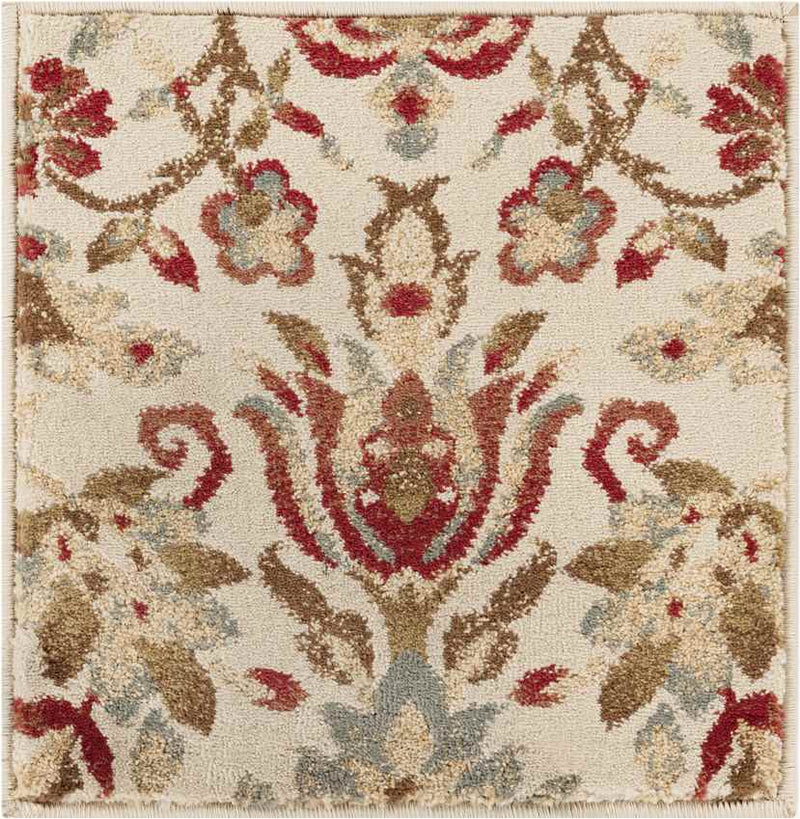 Stavely Traditional Dark Red Area Rug