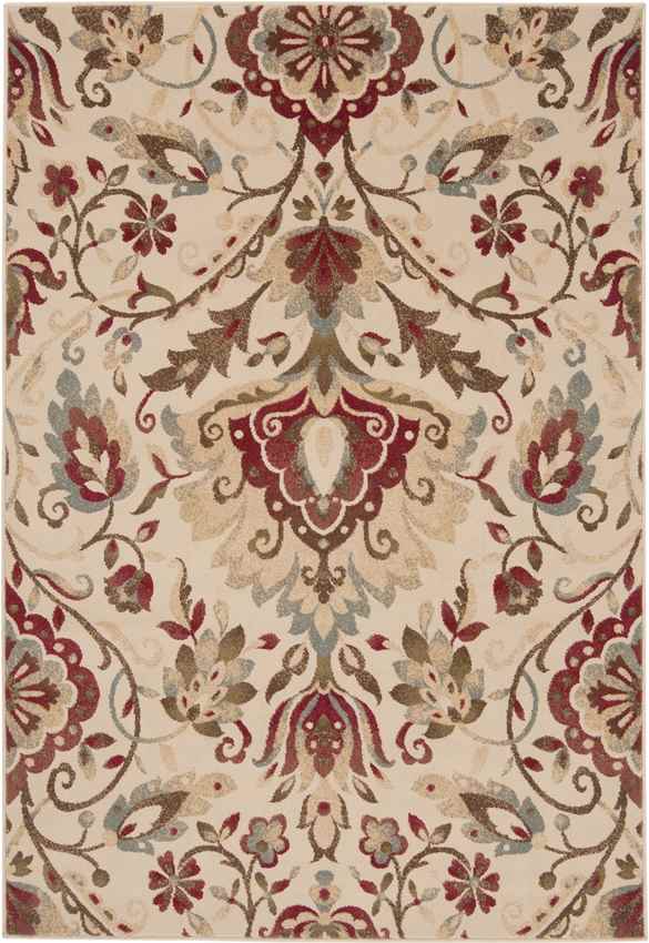 Stavely Traditional Dark Red Area Rug