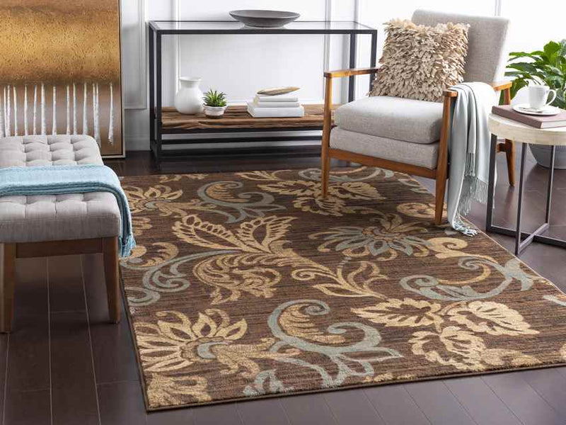 Stettler Cottage Dark Brown Area Rug